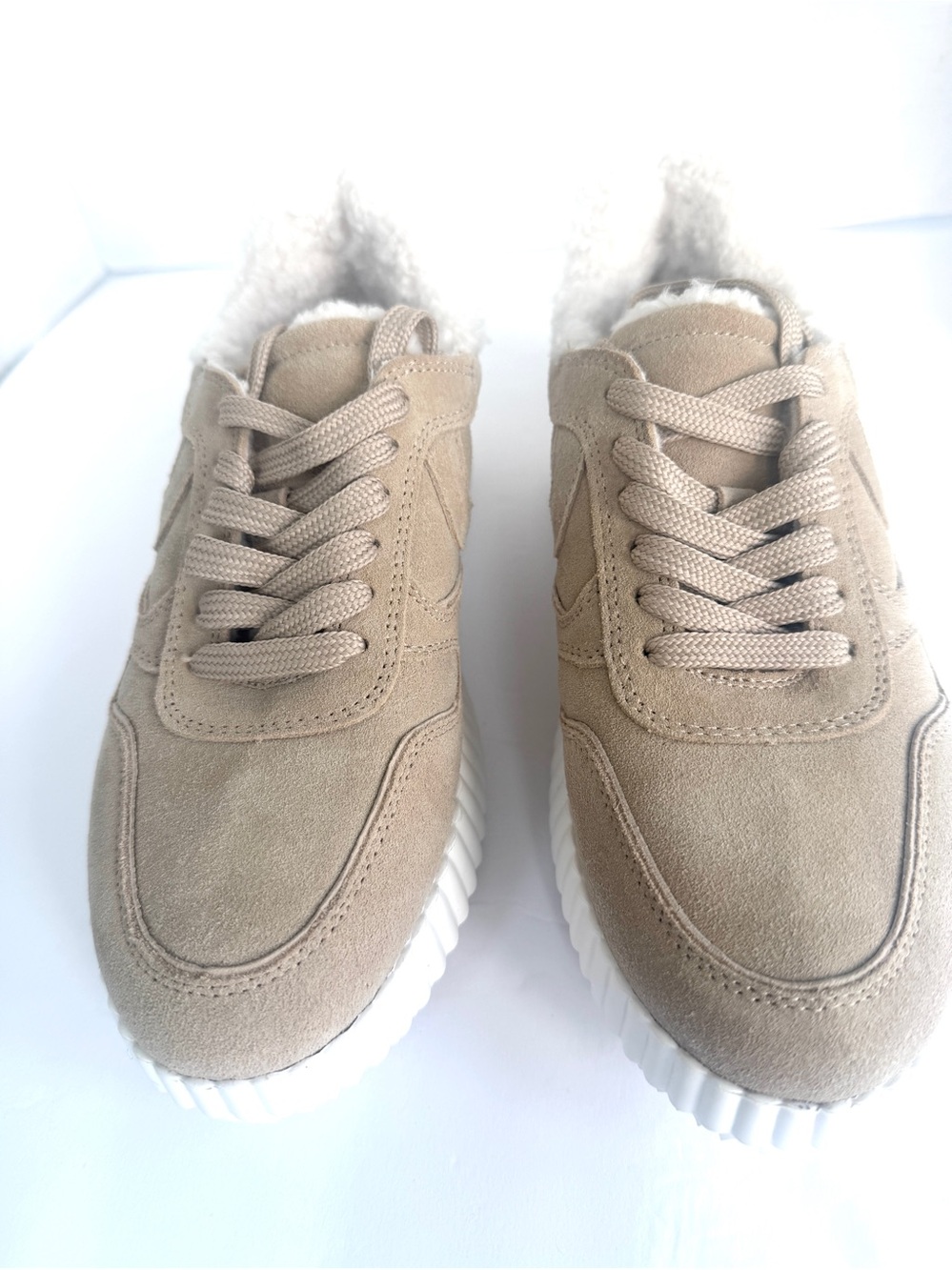 Steve Madden Sz 6.5 Shereen-F Tan Leather with faux shearling lining NWT $109